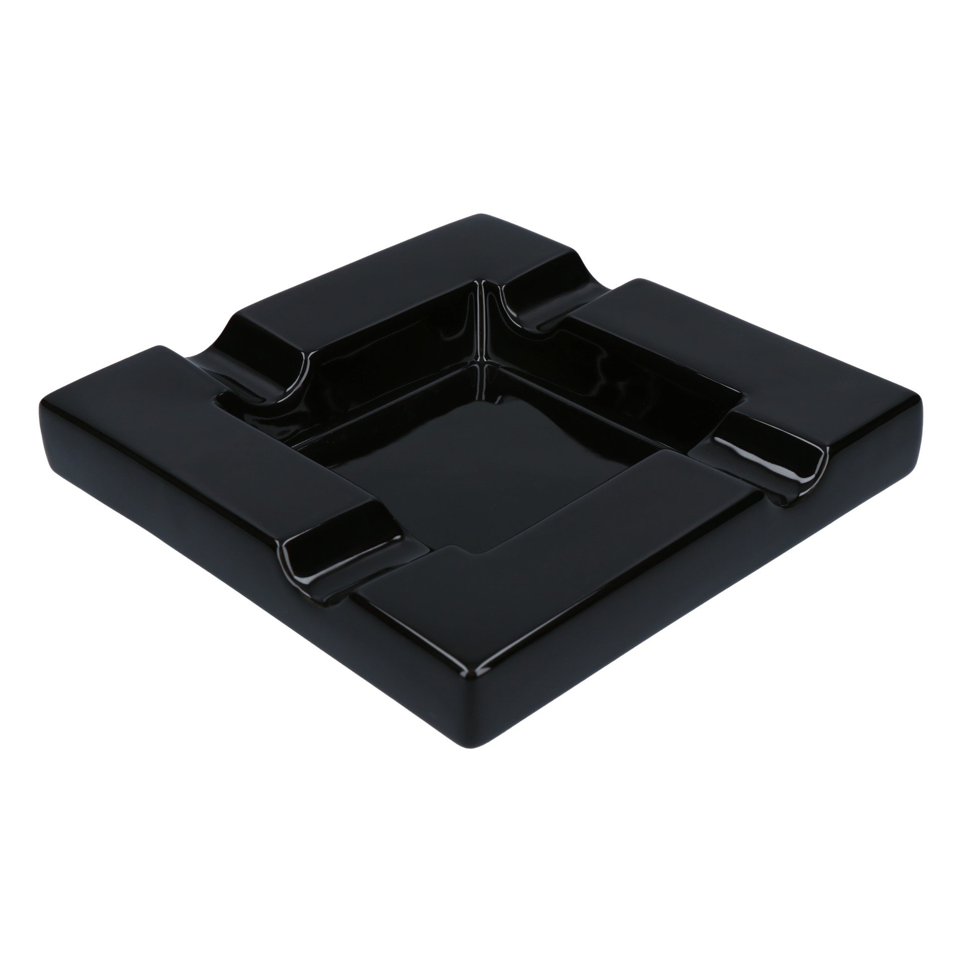 Zigarrenaschenbecher Keramik black 4 Ablagen
