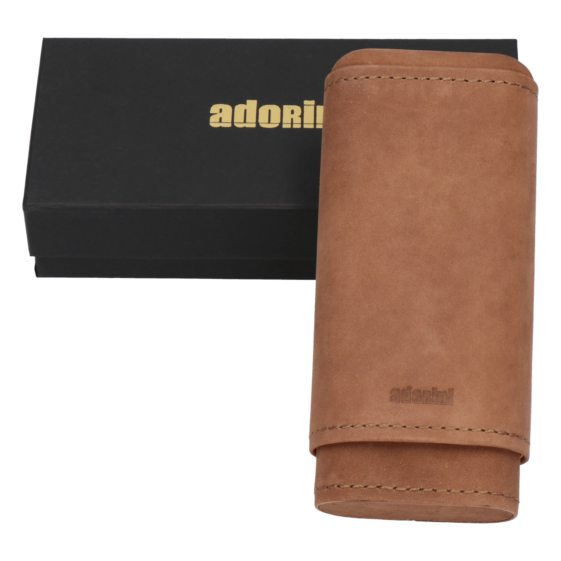 Adorini Zigarrenetui Leder Braun 2-3 Zigarren