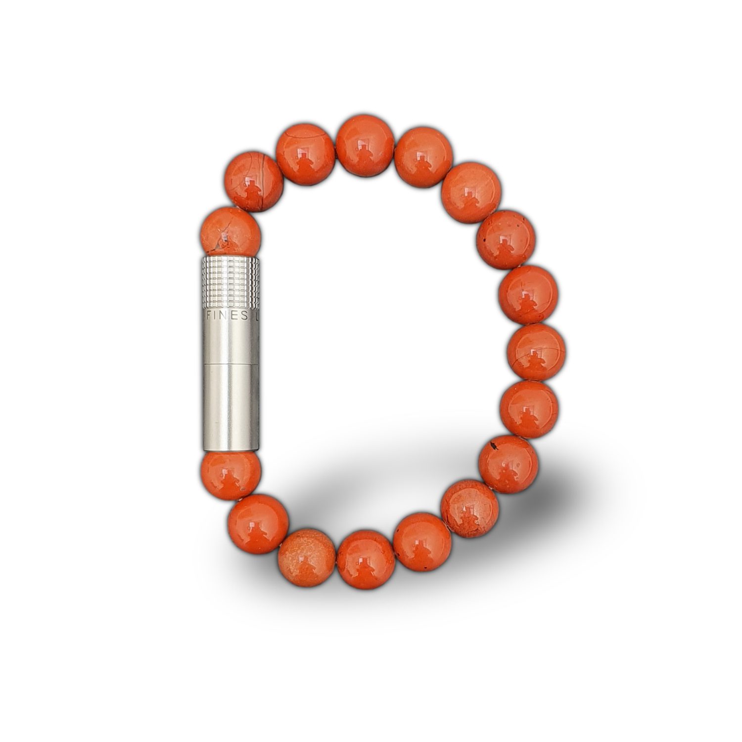 Les Fines Lames Punch Bracelet Solo Steel Red Jasper (10mm)