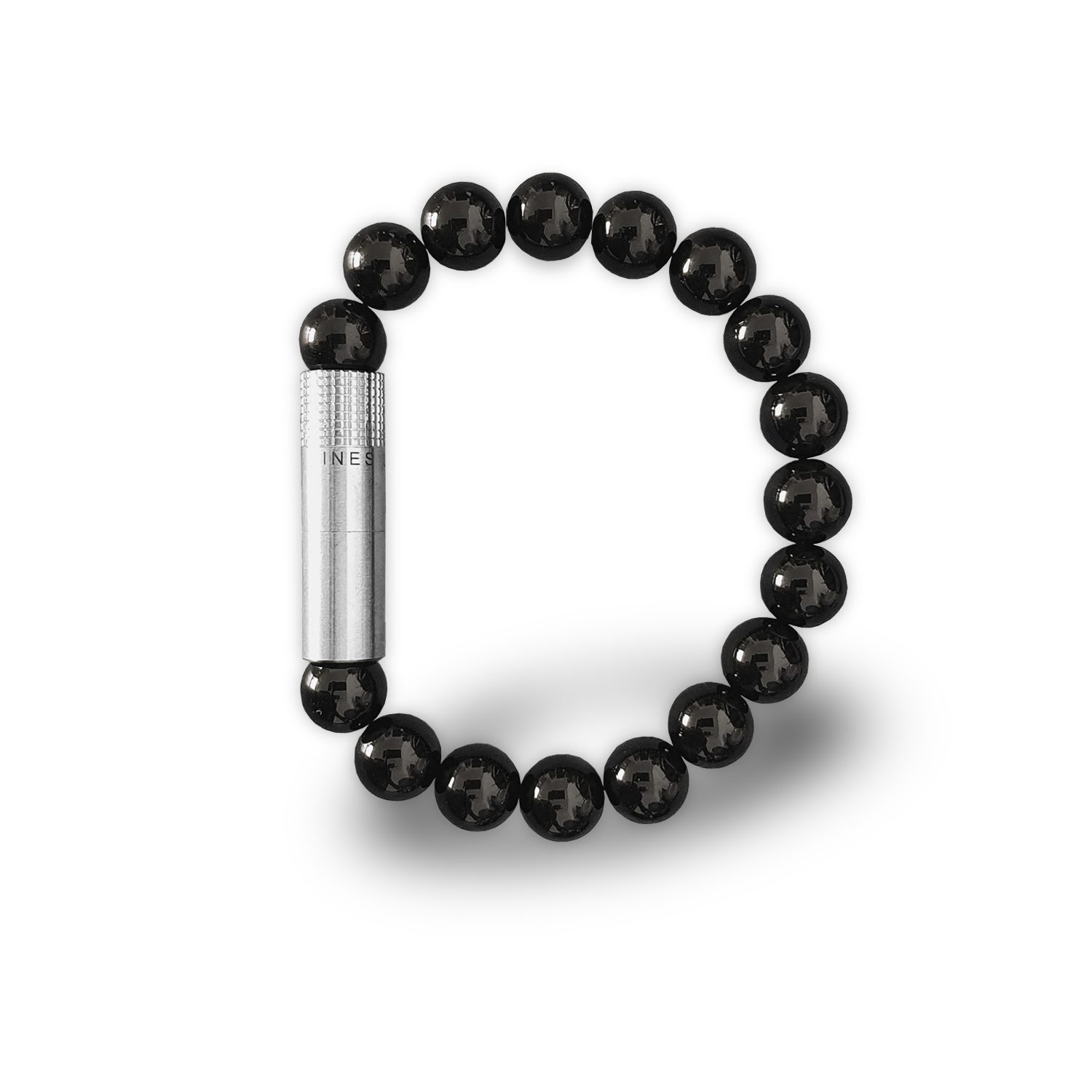 Les Fines Lames Punch Bracelet Solo Steel Onyx (10mm)