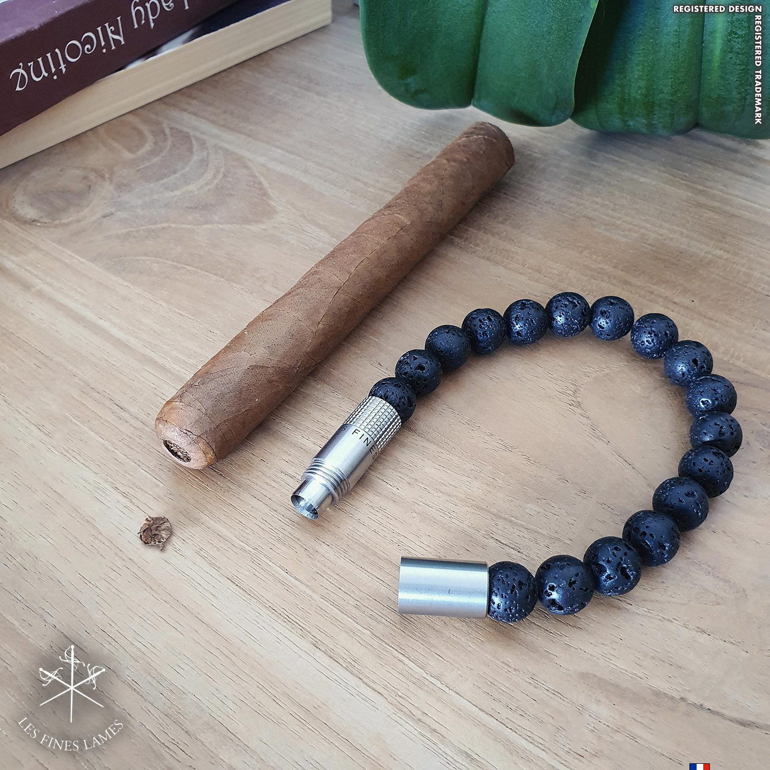 Les Fines Lames Punch Bracelet Solo Steel Lava (10mm) – Bild 2