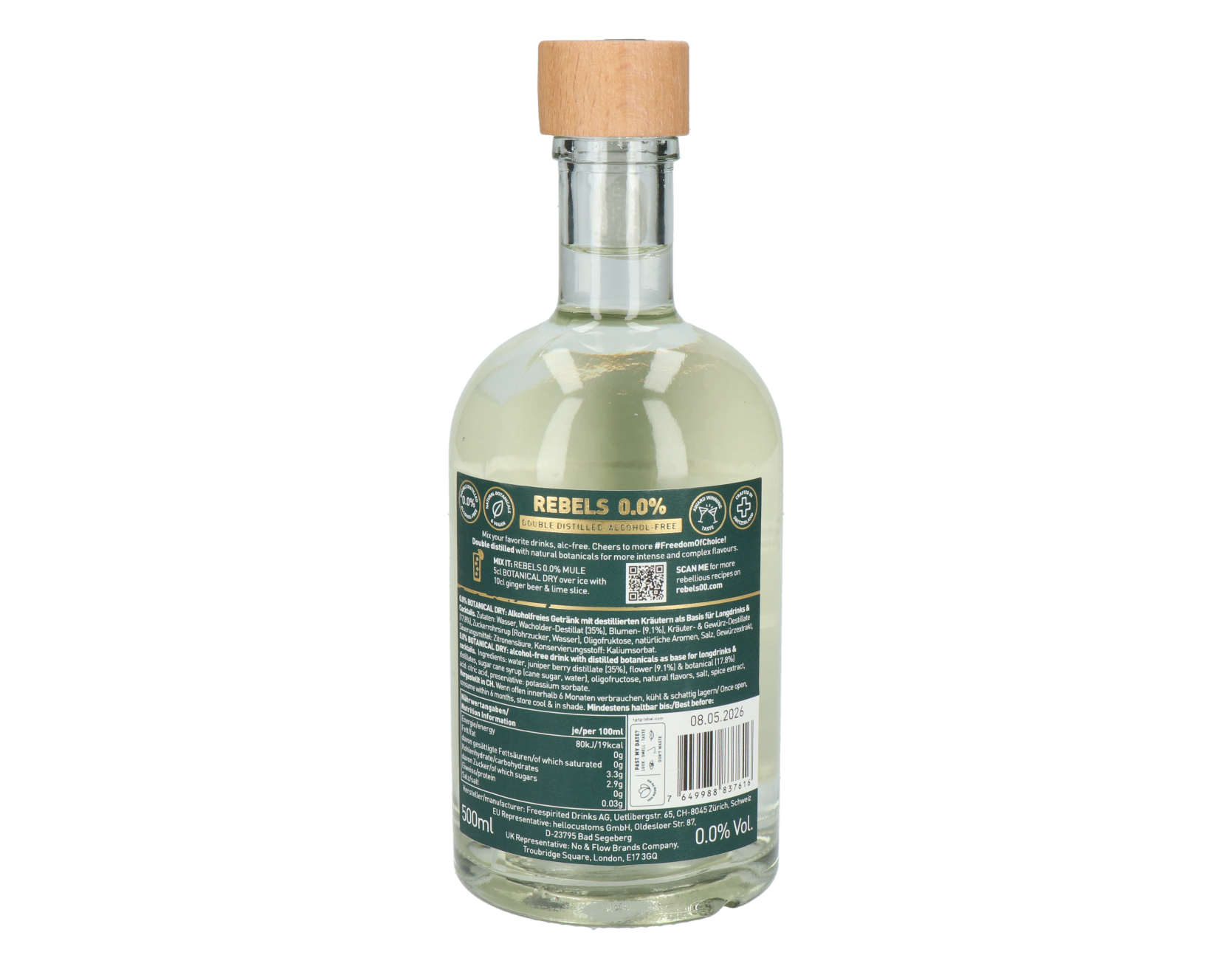 REBELS 0.0% Botanical Dry Alternative 50 cl (non alcoholic) – Bild 2
